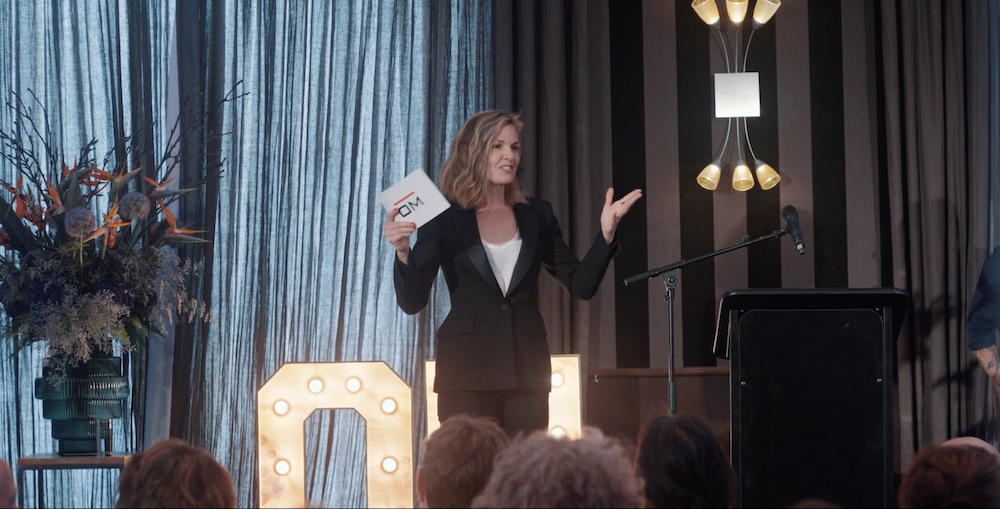 Dagvoorzitter Irene Rompa spreekt op het evenement 'De staat van het OM' van het Openbaar Ministerie.